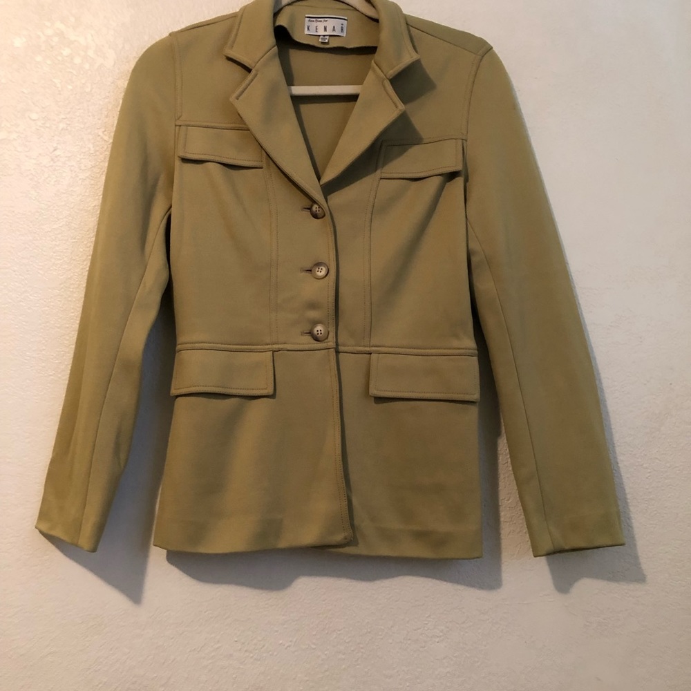 Ann Tjian for Kenar women camel Tan Button Blazer SIze 4